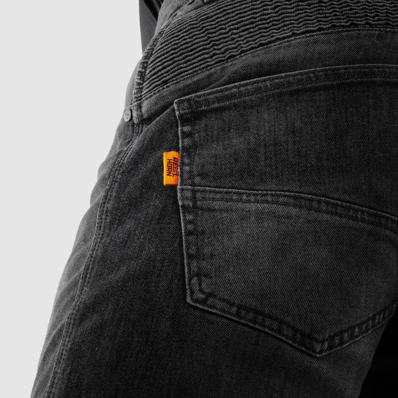 Jeans da motociclista Rebelhorn Vandal Mono, neri lavati