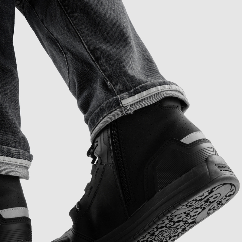 Jeans da motociclista Rebelhorn Vandal Mono, neri lavati