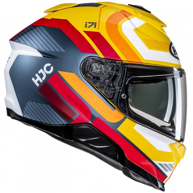 Casco Moto Integrale HJC i71 Viz MC3SF Giallo-Rosso-Nero