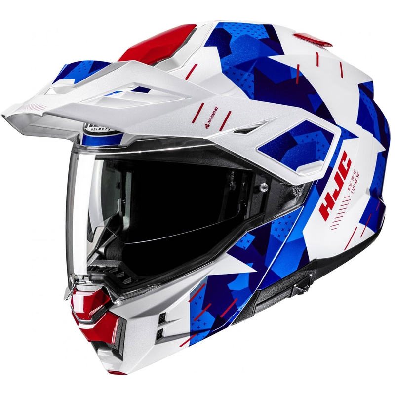 Casco da moto flip-up HJC i80 Roki MC21 bianco-blu-rosso