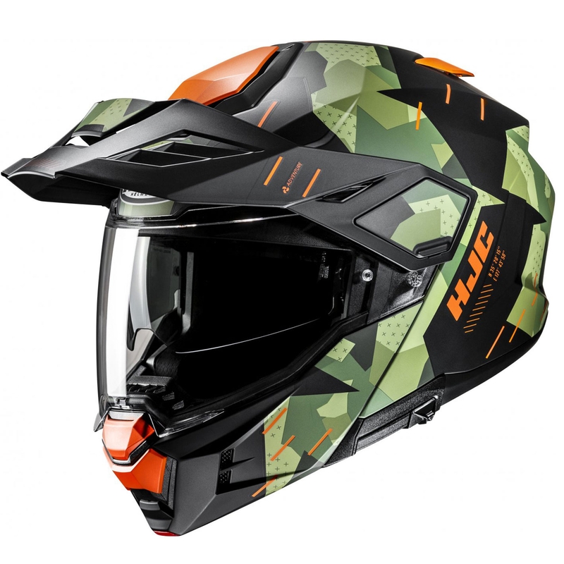 Casco moto apribile HJC i80 Roki MC47SF verde-nero