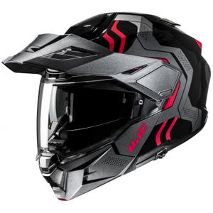 Casco moto apribile HJC i80 Velly MC1 nero-rosso