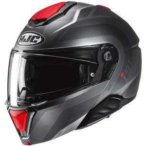 Casco moto apribile HJC i91 Arven MC1SF grigio-nero-rosso