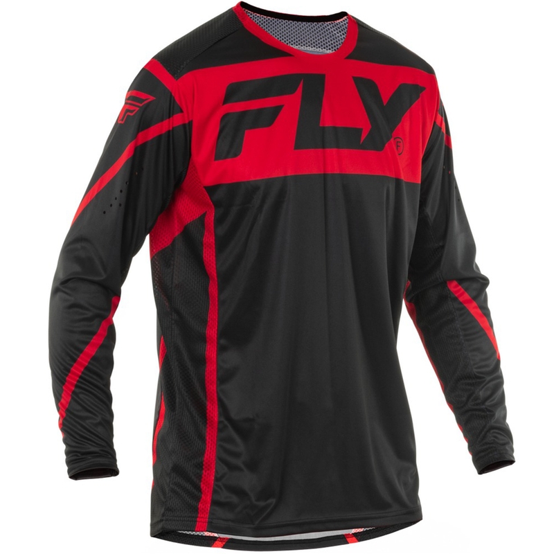 Maglia motocross FLY Racing Lite nero-rosso