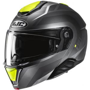 Casco Moto Apribile HJC i91 Arven MC3HSF Grigio-Nero-Giallo Fluo