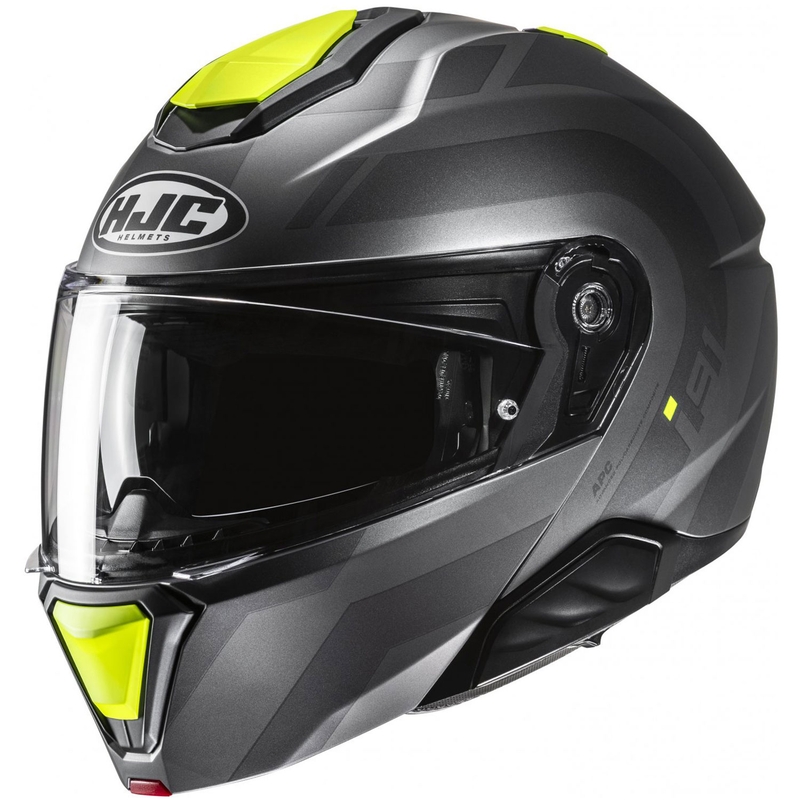 Casco Moto Apribile HJC i91 Arven MC3HSF Grigio-Nero-Giallo Fluo