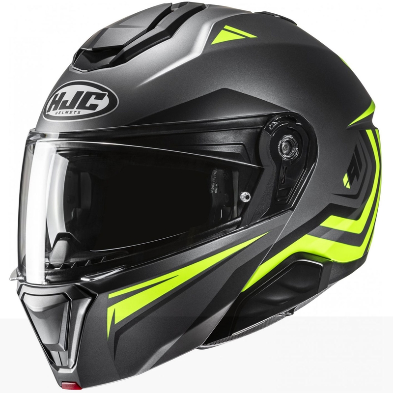 Casco moto apribile HJC i91 Tricus MC3HSF nero-giallo fluo