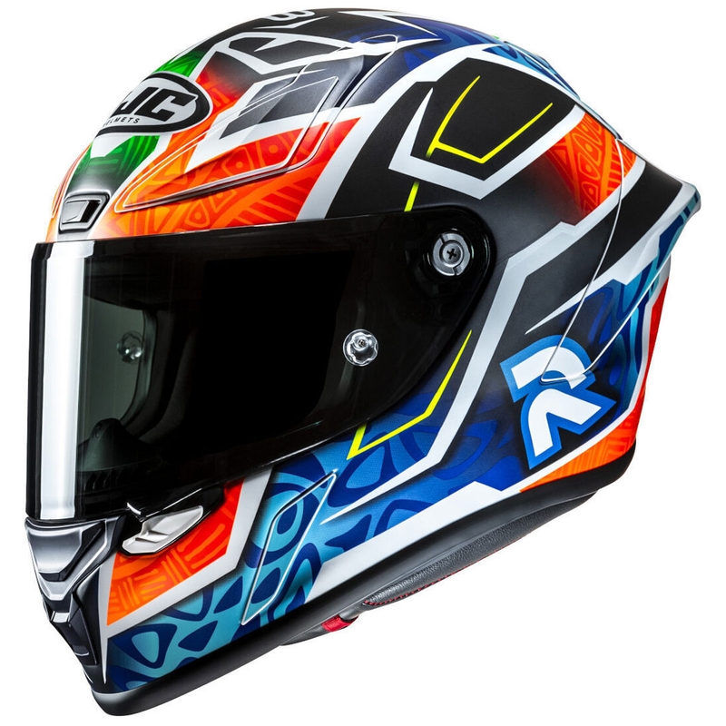 Casco integrale da moto HJC RPHA 1 Binder Replica MC27SF nero-arancione-blu