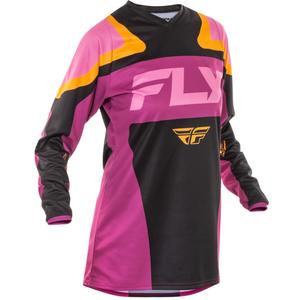 Maglia motocross da donna FLY Racing F-16 nero-giallo