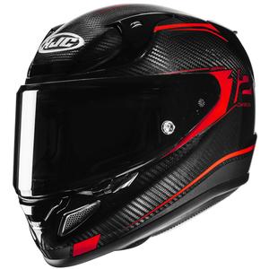 Casco moto integrale HJC RPHA 12 CARBON Keres MC1 nero-rosso