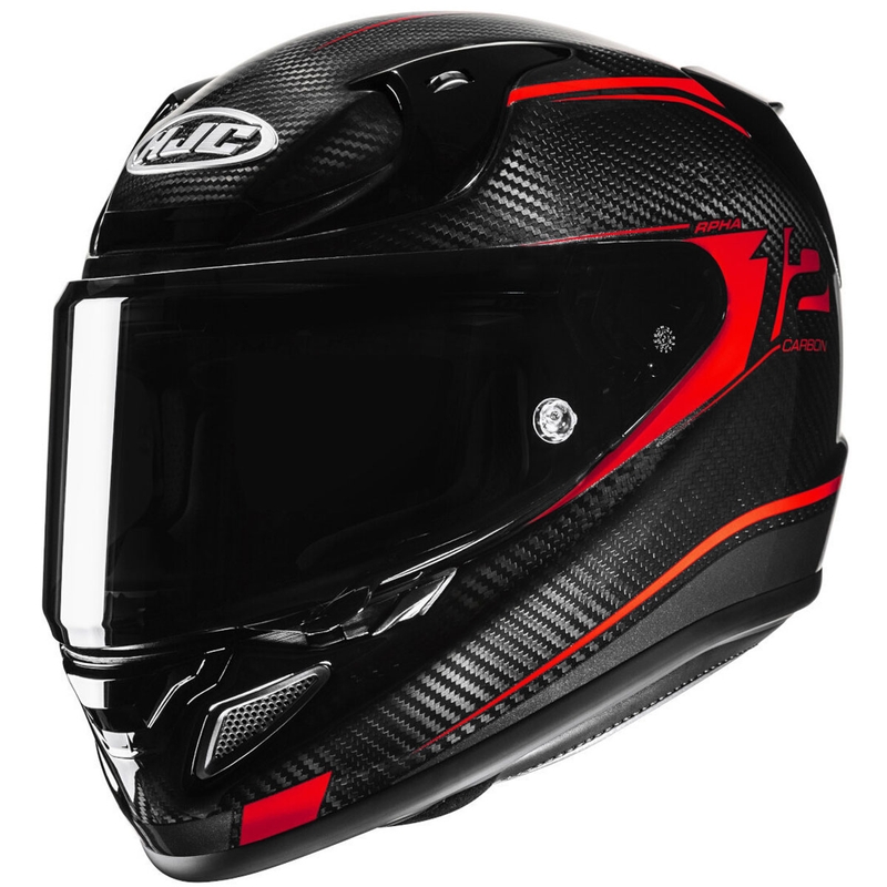 Casco moto integrale HJC RPHA 12 CARBON Keres MC1 nero-rosso