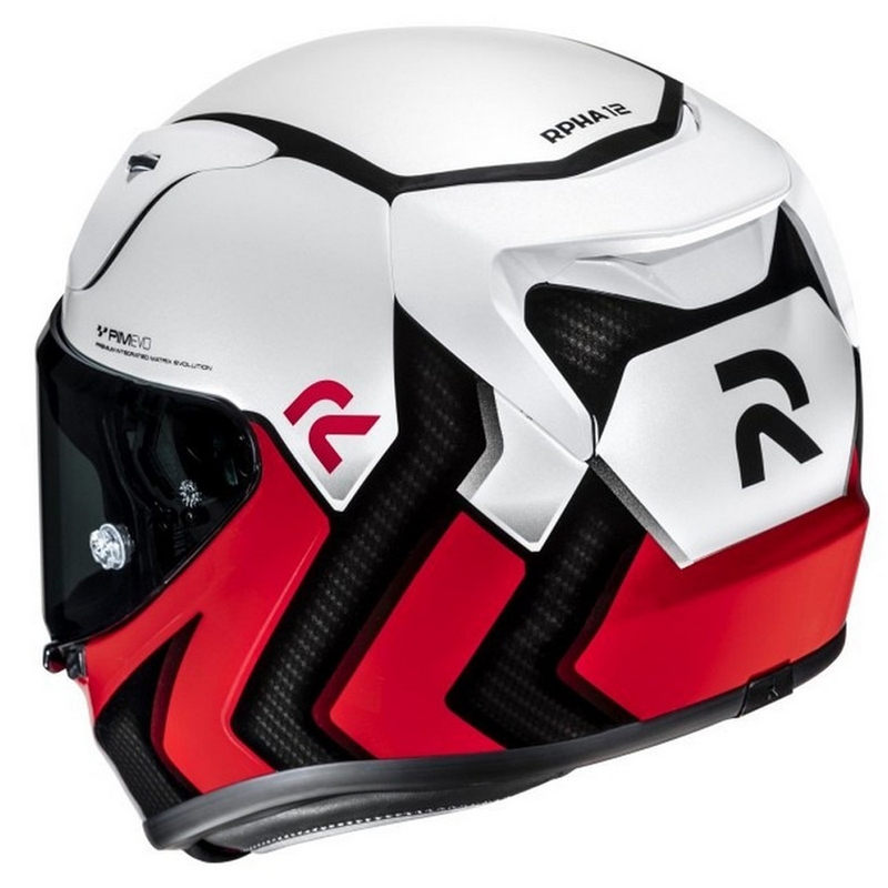 Casco moto integrale HJC RPHA 12 Kos MC1 bianco-rosso-nero