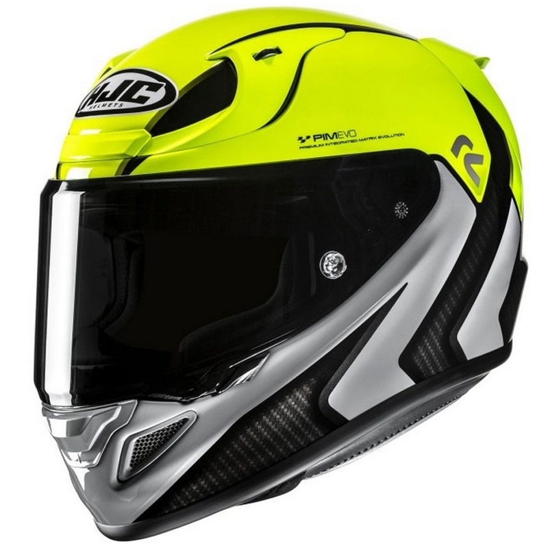 Casco moto integrale HJC RPHA 12 Kos MC3H verde fluo-grigio-nero