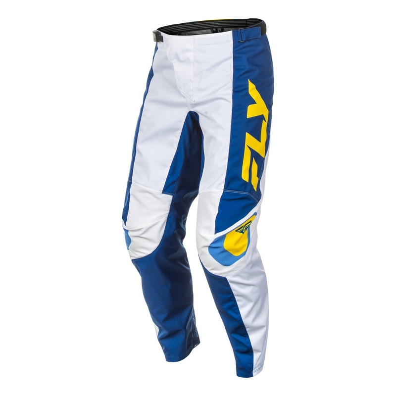 Pantaloni motocross FLY Racing F-16 bianco-blu-giallo