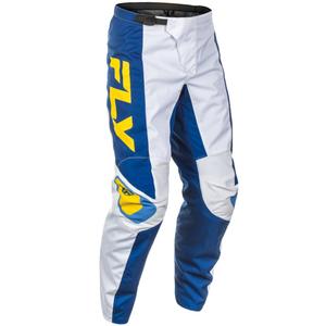 Pantaloni motocross FLY Racing F-16 bianco-blu-giallo