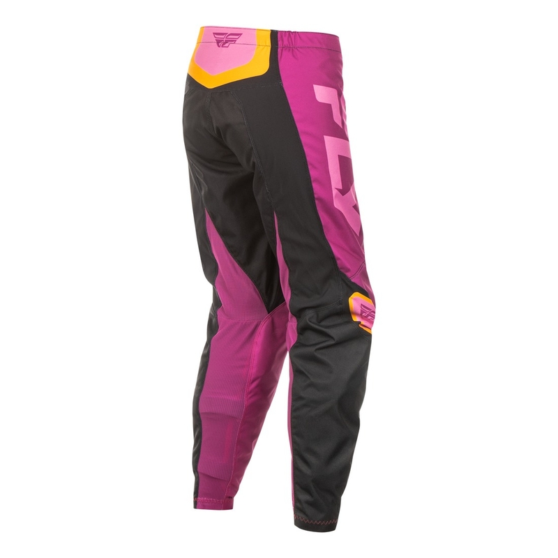 Pantaloni motocross da donna FLY Racing F-16 nero-giallo
