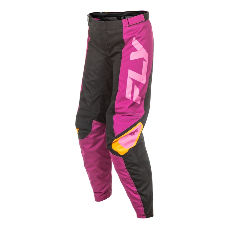 Pantaloni motocross da donna FLY Racing F-16 nero-giallo