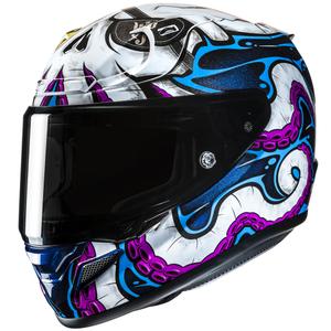 Casco moto integrale HJC RPHA 12 Kraken MC28 bianco-blu-nero