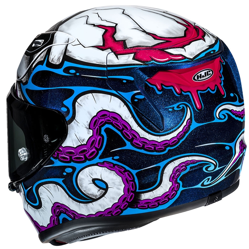 Casco moto integrale HJC RPHA 12 Kraken MC28 bianco-blu-nero