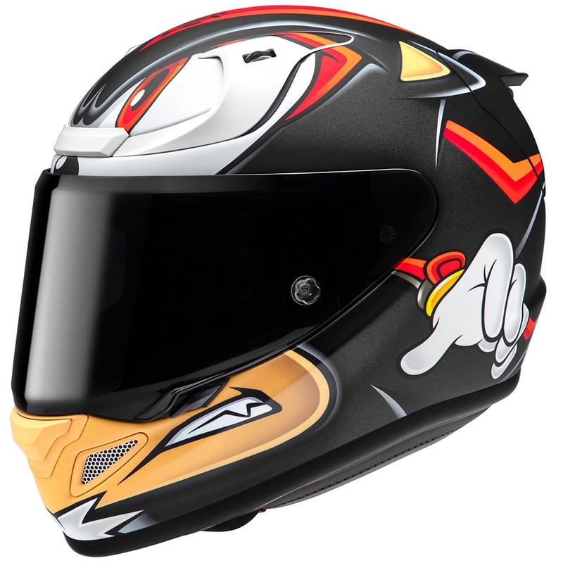 Casco moto integrale HJC RPHA 12 Shadow The Hedgehog MC1SF Nero-Rosso-Arancione Saldi
