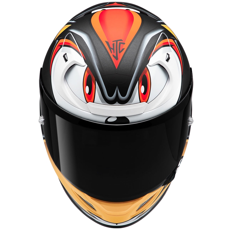 Casco moto integrale HJC RPHA 12 Shadow The Hedgehog MC1SF Nero-Rosso-Arancione Saldi