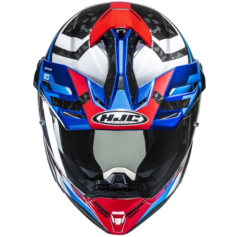 Casco moto enduro HJC RPHA 60 Dakar MC21 blu-nero-bianco