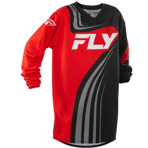 Maglia motocross da bambino FLY Racing F-16 nera-rossa-bianca