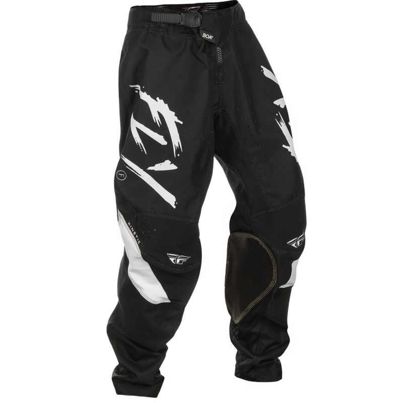 Pantaloni motocross per bambini FLY Racing Kinetic Stoke nero-bianco