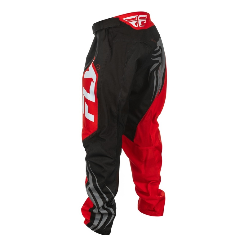 Pantaloni motocross per bambini FLY Racing F-16 nero-rosso-bianco