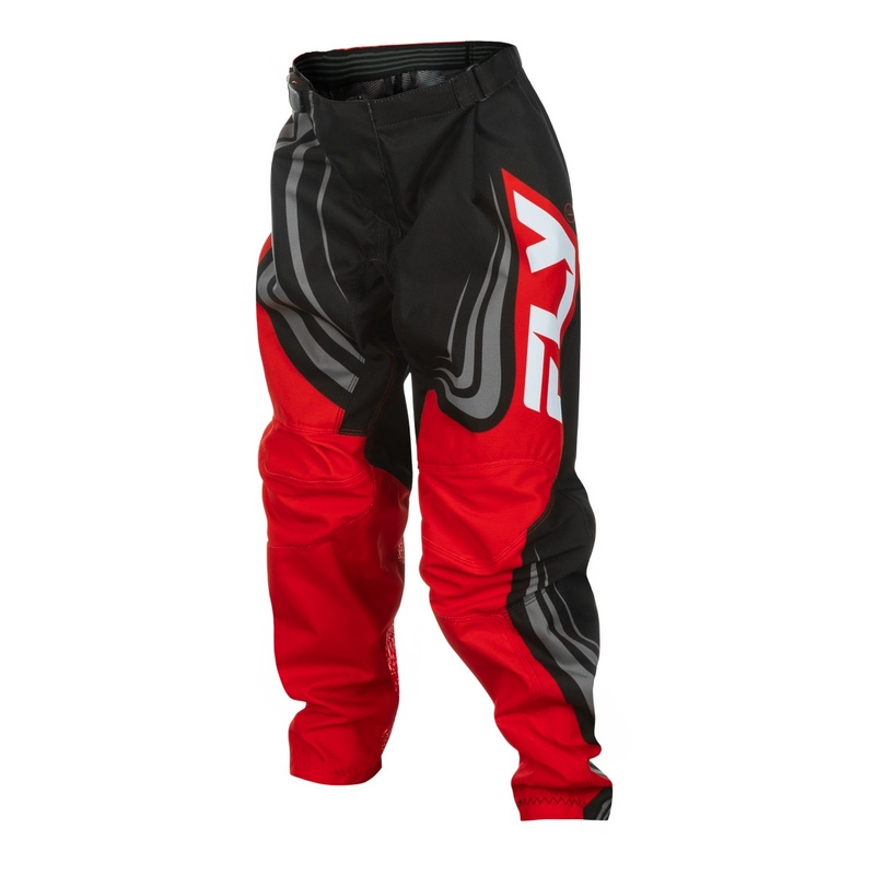 Pantaloni motocross per bambini FLY Racing F-16 nero-rosso-bianco