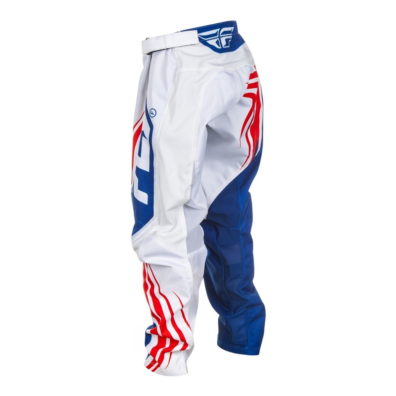 Pantaloni motocross da bambino FLY Racing F-16 rosso-bianco-blu