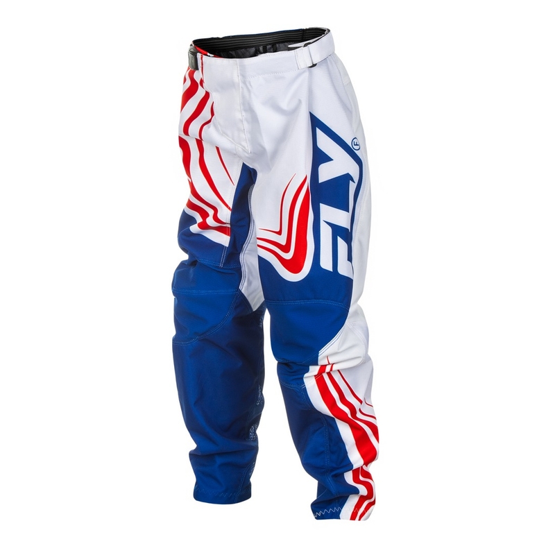 Pantaloni motocross da bambino FLY Racing F-16 rosso-bianco-blu