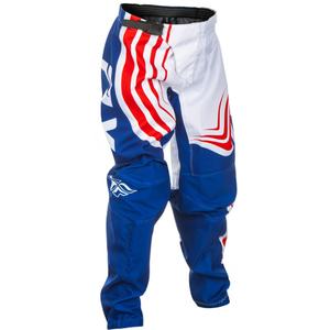 Pantaloni motocross da bambino FLY Racing F-16 rosso-bianco-blu