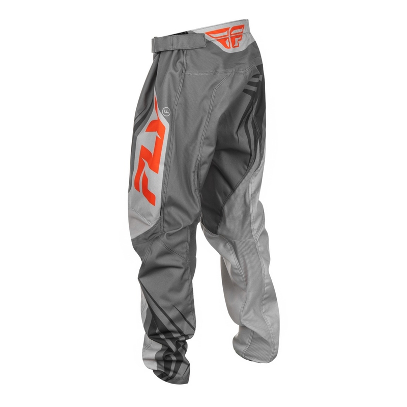Pantaloni motocross da bambino FLY Racing F-16 grigio-arancio