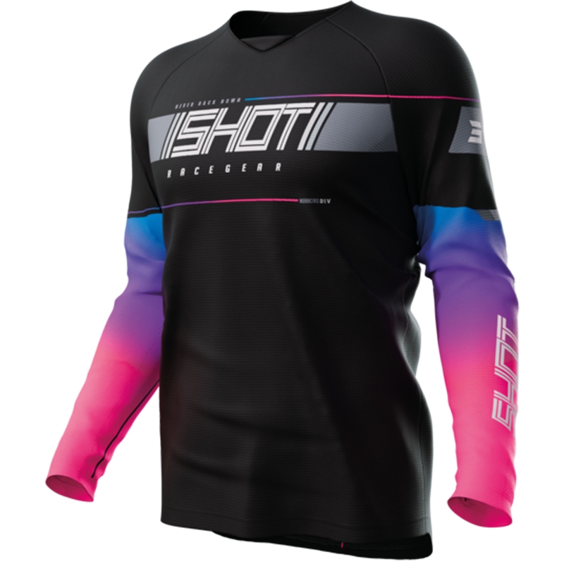 Maglia da motocross da bambino Shot Indy nero Saldi