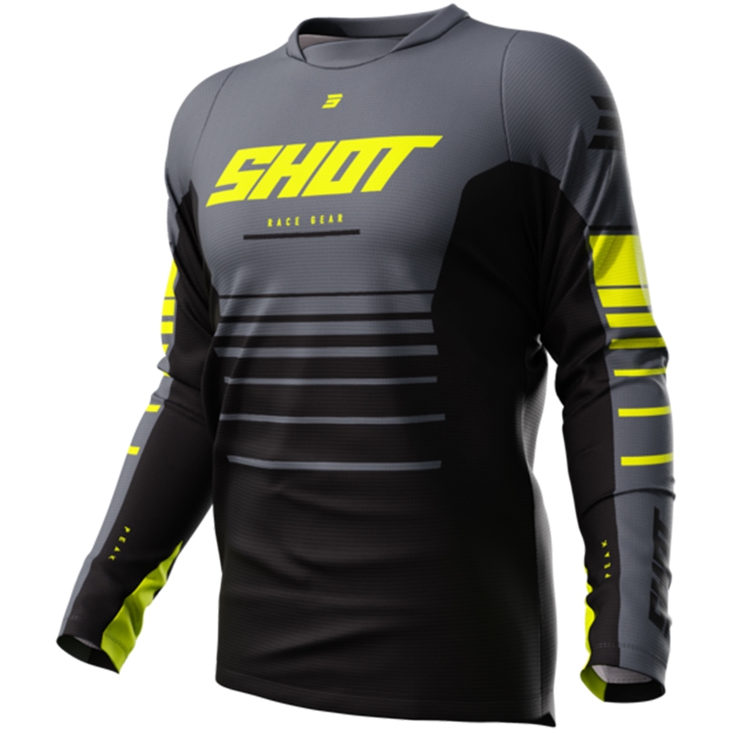Maglia da motocross Shot Devo Peak giallo fluo Saldi
