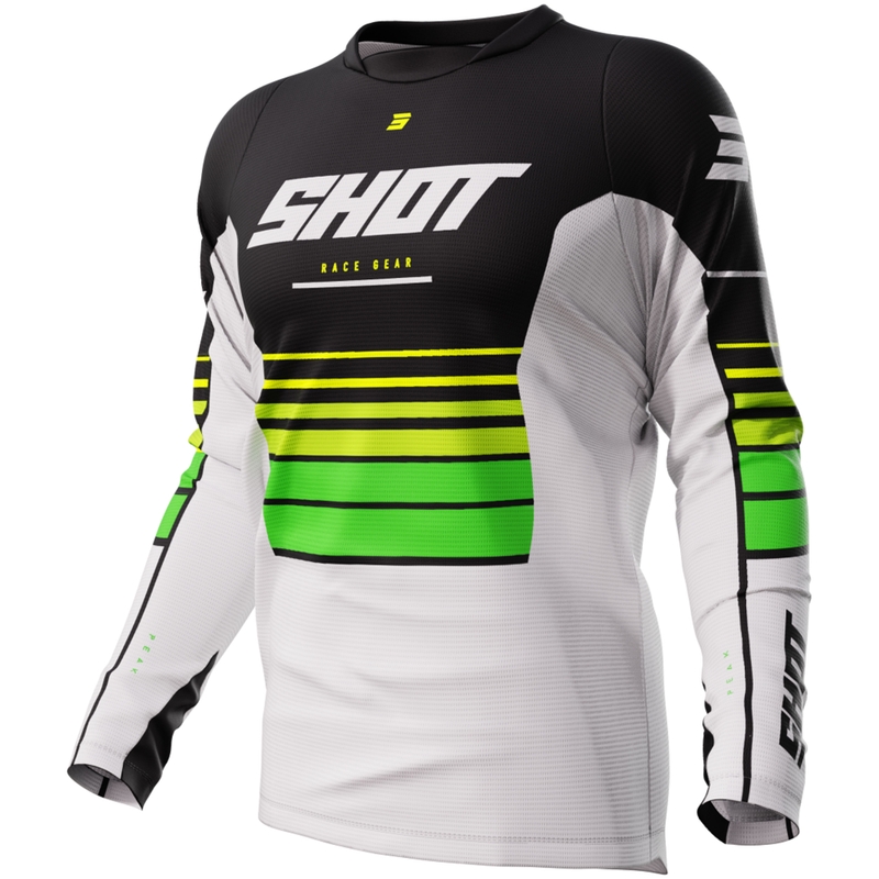 Maglia da motocross Shot Devo Peak verde Saldi