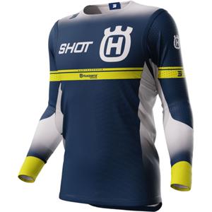 Maglia motocross Shot Aerolite Husqvarna LE 2024 Blu Saldi