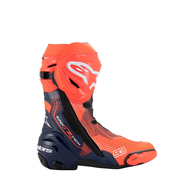 Stivali Moto Alpinestars Supertech R Vented Limited Edition MM93 Marc Marquez Fluo Rosso-Blu-Nero