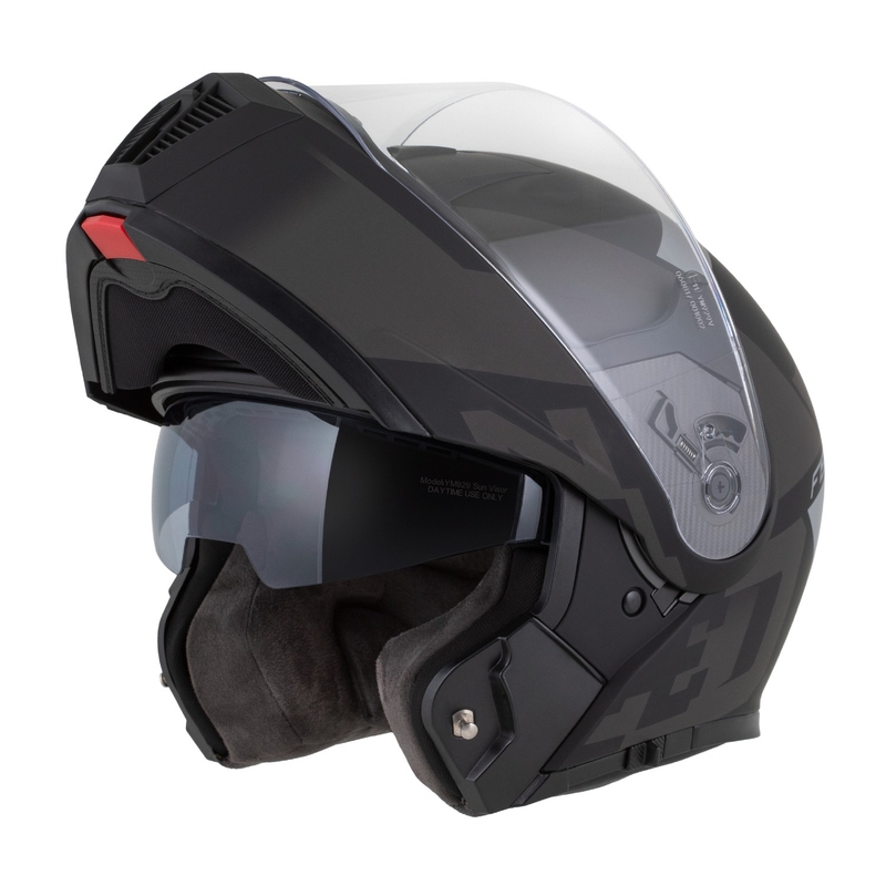 Casco moto apribile ZED F19 nero-grigio opaco
