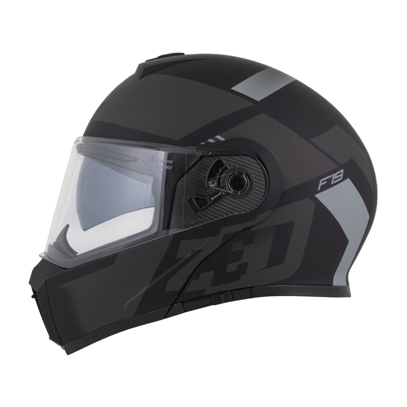 Casco moto apribile ZED F19 nero-grigio opaco