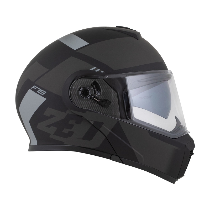 Casco moto apribile ZED F19 nero-grigio opaco