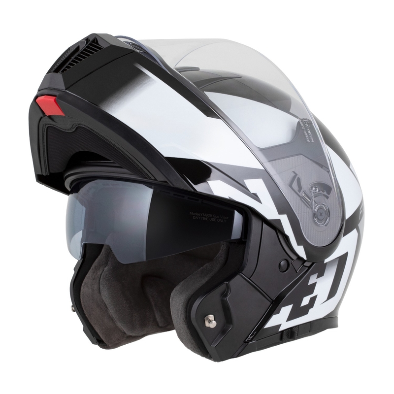 Casco moto apribile ZED F19 nero-bianco-grigio