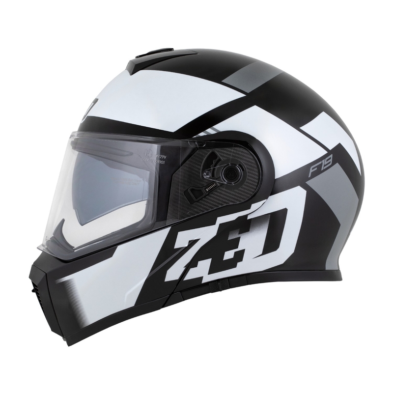 Casco moto apribile ZED F19 nero-bianco-grigio