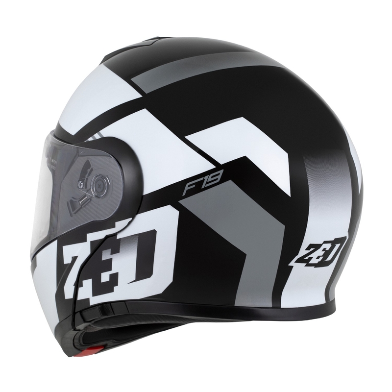 Casco moto apribile ZED F19 nero-bianco-grigio
