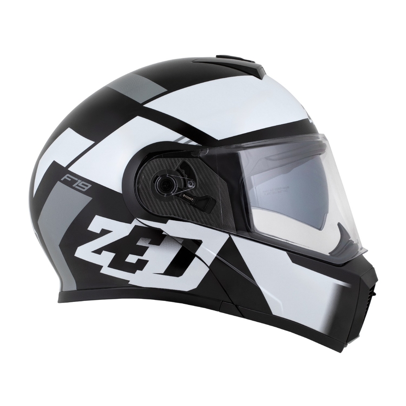 Casco moto apribile ZED F19 nero-bianco-grigio
