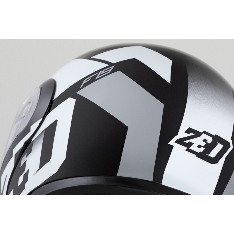 Casco moto apribile ZED F19 nero-bianco-grigio