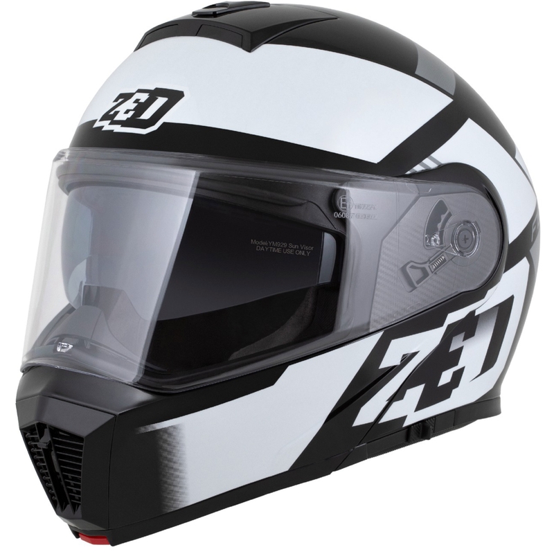 Casco moto apribile ZED F19 nero-bianco-grigio