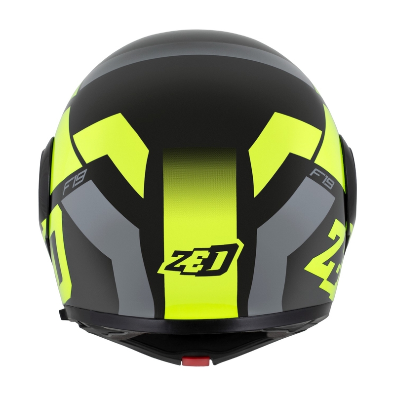 Casco moto apribile ZED F19 nero-giallo fluo