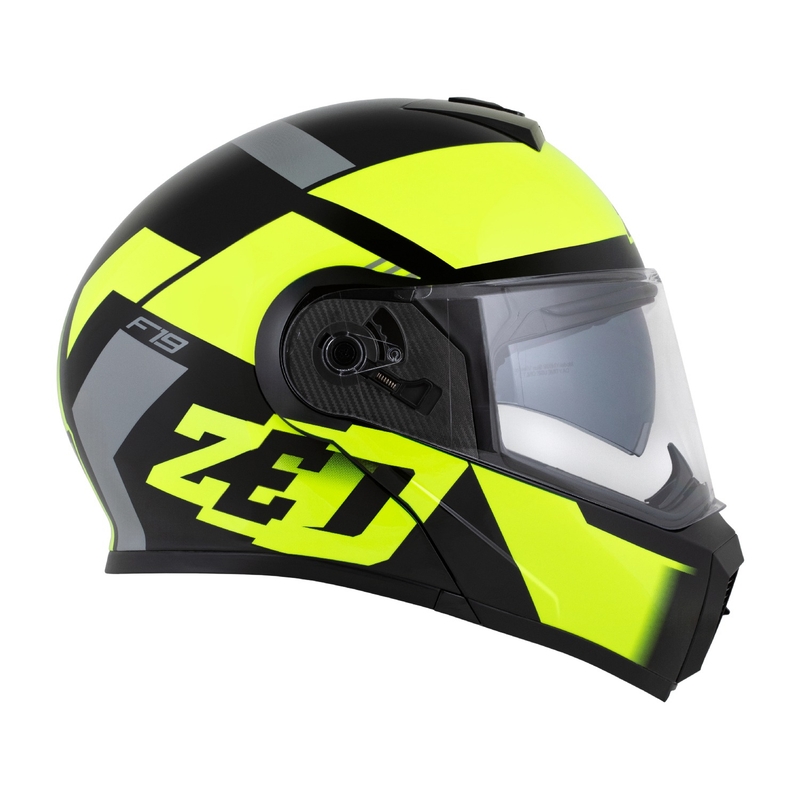 Casco moto apribile ZED F19 nero-giallo fluo